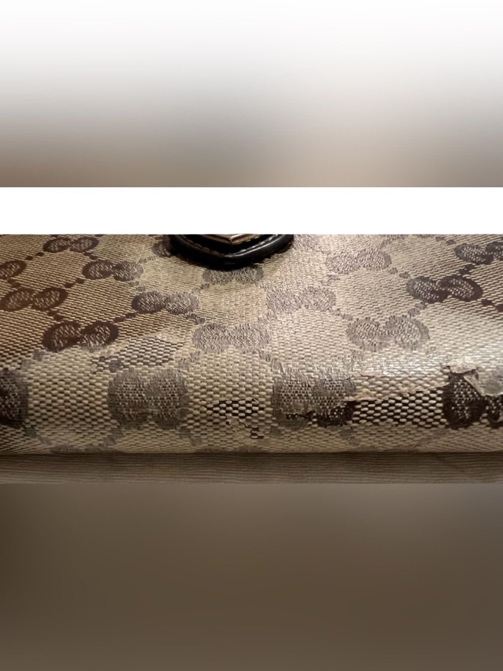 Gucci GG Canvas Heart Logo Wallet Brown Beige Vintage Italy - Picture 10 of 17